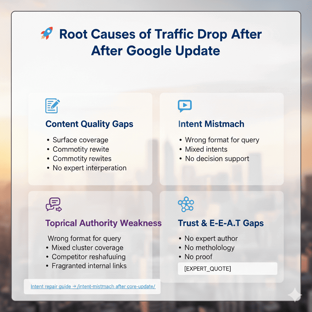 Root Causes of Traffic Drop After Google Update
