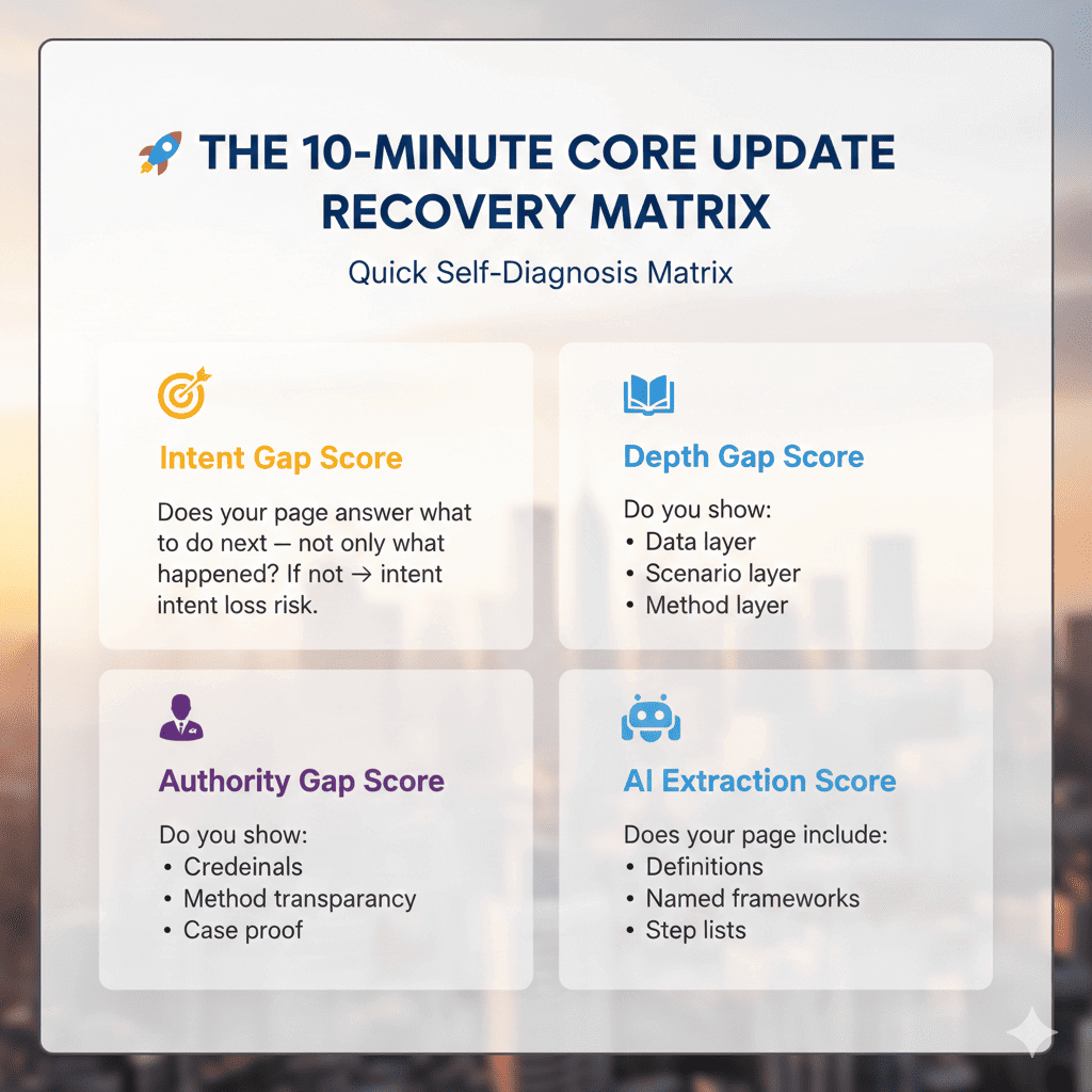 Run Instant Core Update Impact Audit , Intent Gap Score
