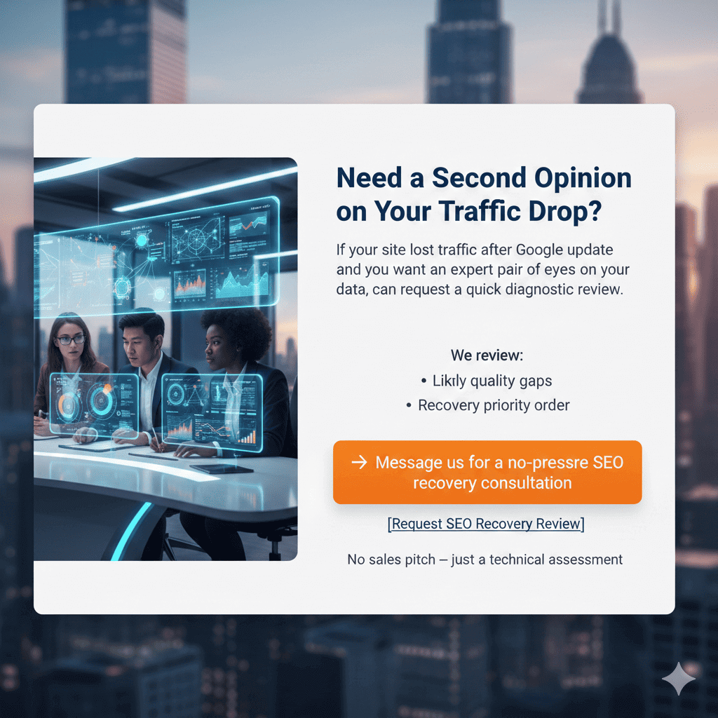 site lost traffic after Google update