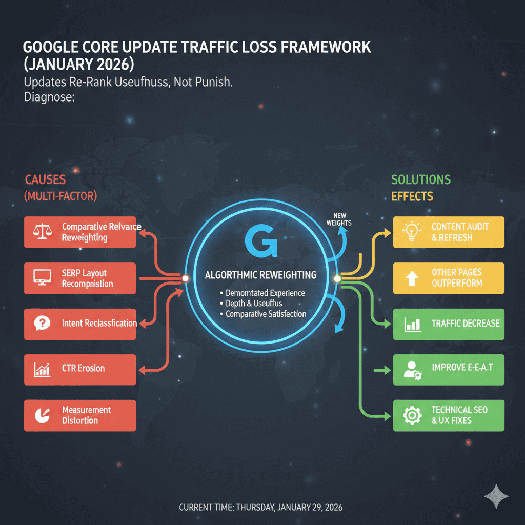 Lost traffic after Google core update