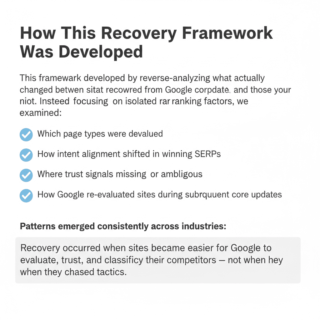 Google Core Update Recovery Model