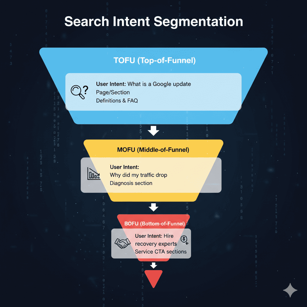 Search Intent Segmentation Table (TOFU / MOFU / BOFU)